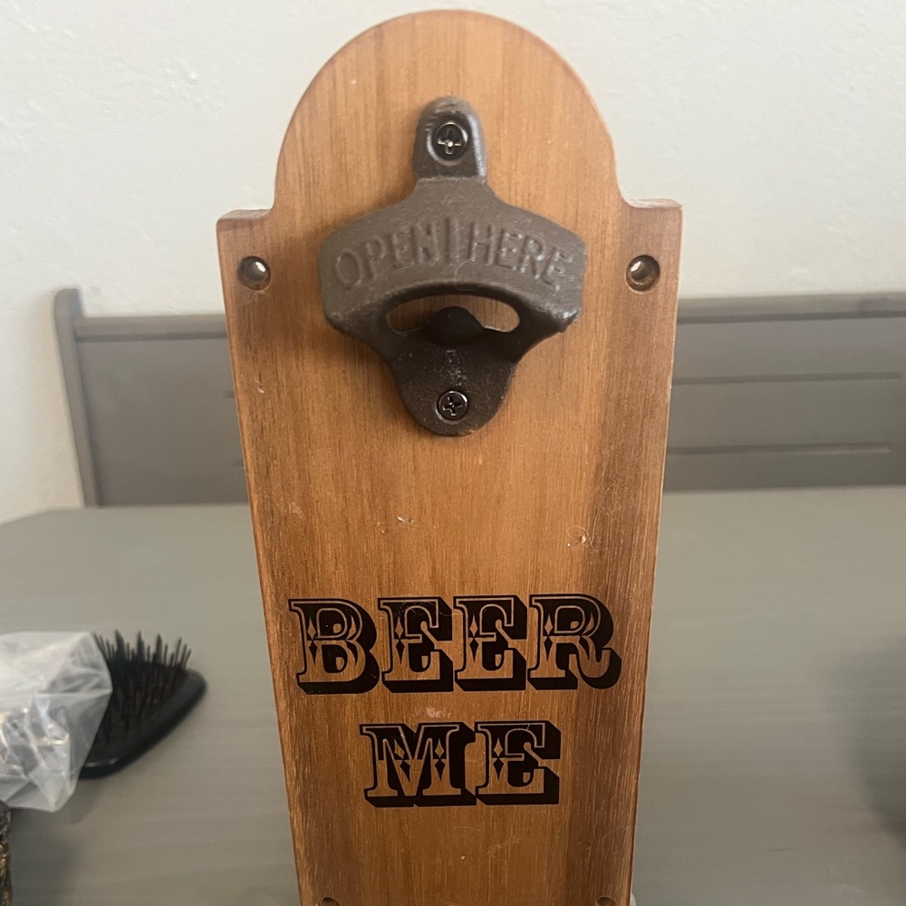 Rustic Brown Wall-Mounted Bottle Opener